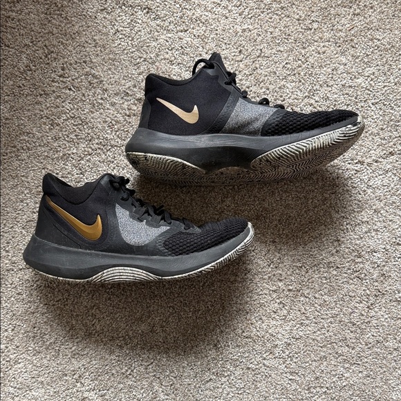 Nike Other - Nike Air Precision II Men’s Basketball Shoes Black Gold Size 7